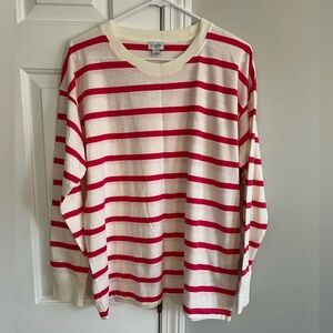 J.Crew Factory Women’s Long Sleeve Striped Tee (Size L)
